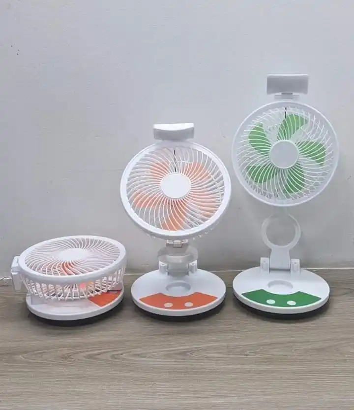 Portable Rechargeable Folding Table Fan with Light (Model: ZT-329)